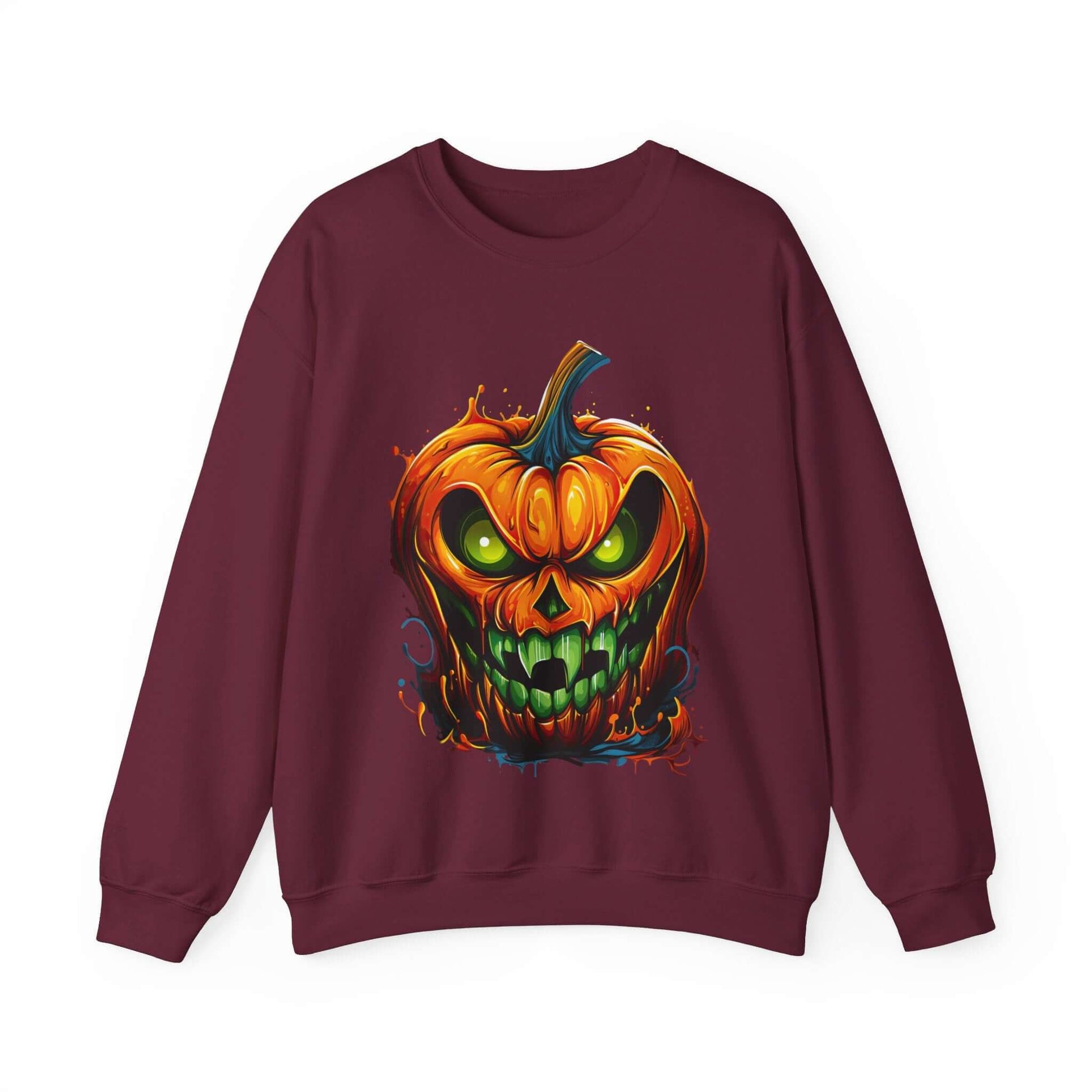 Menacing Halloween Pumpkin Sweatshirt for Fun and Whimsy