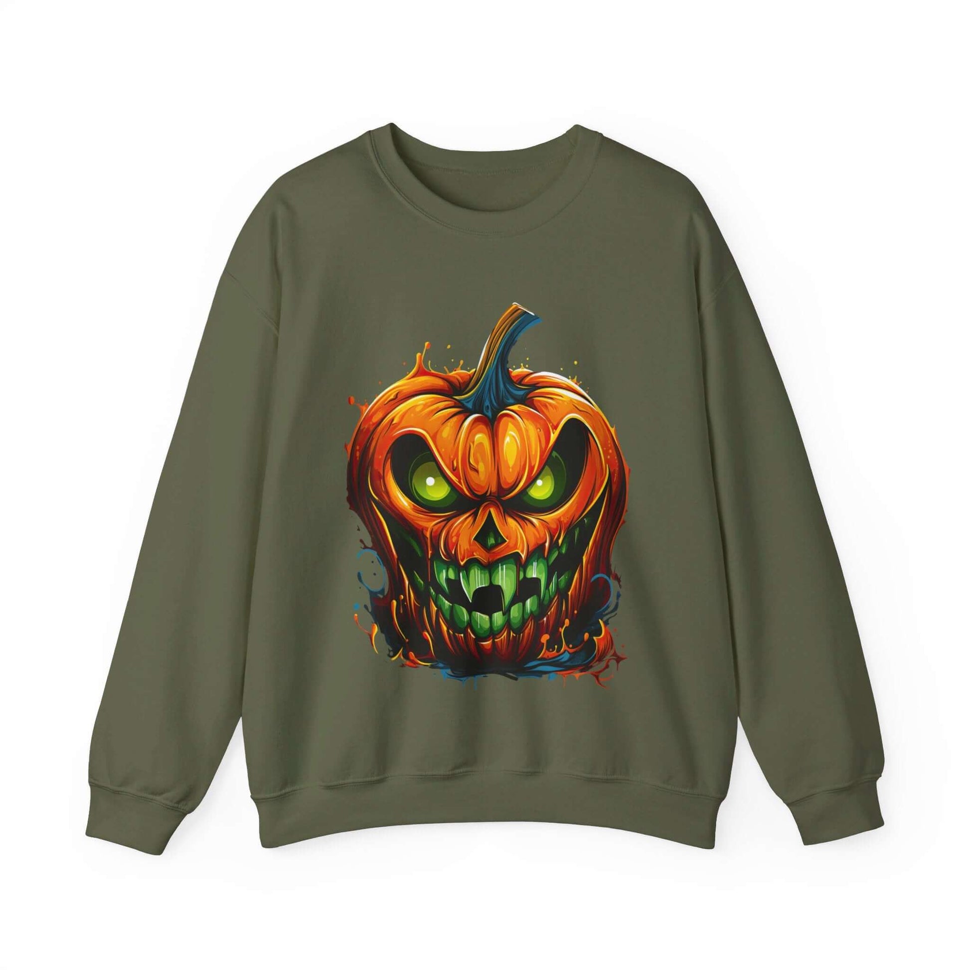 Menacing Halloween Pumpkin Sweatshirt for Fun and Whimsy