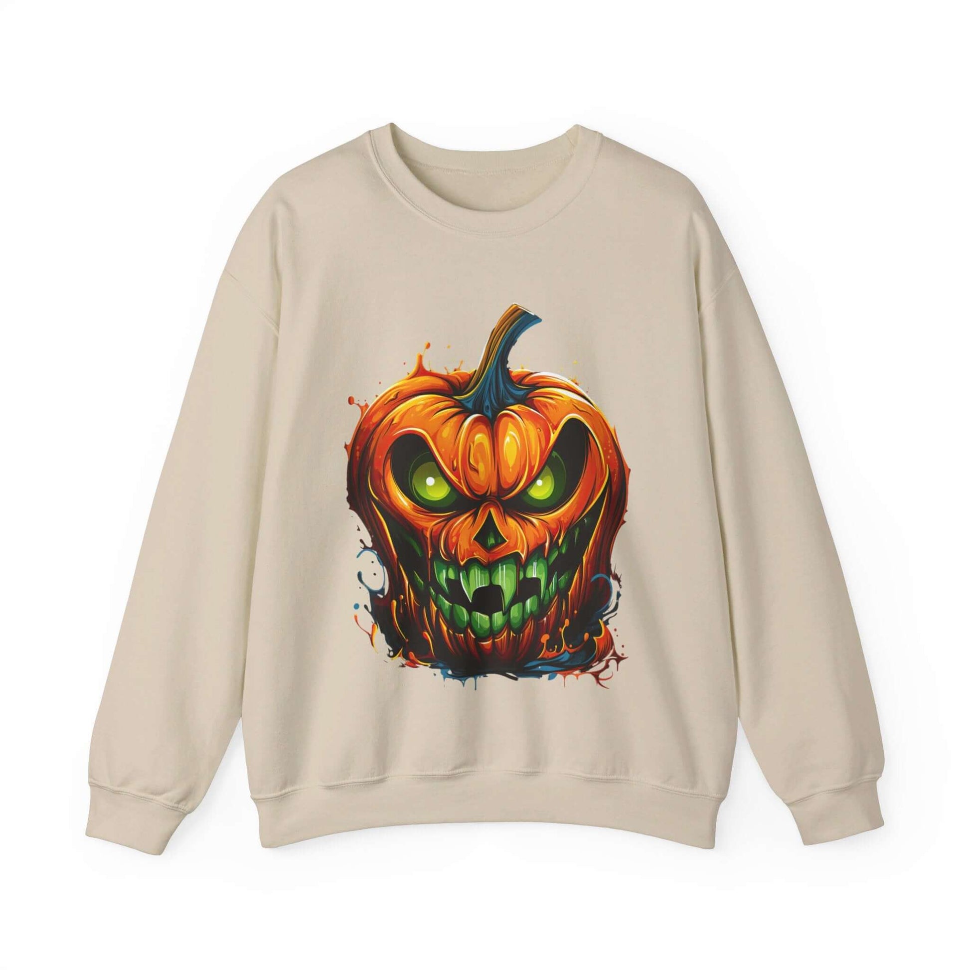 Menacing Halloween Pumpkin Sweatshirt for Fun and Whimsy