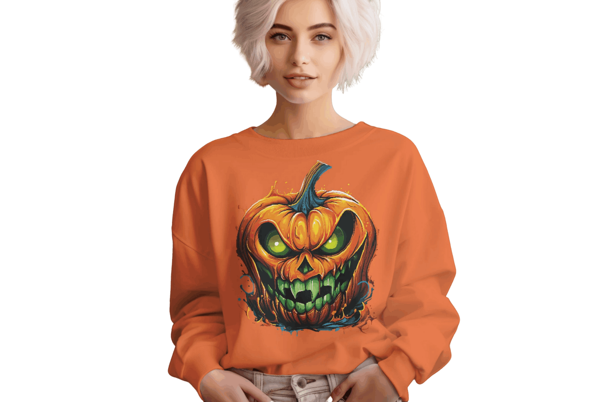 Menacing Halloween Pumpkin Sweatshirt for Fun and Whimsy