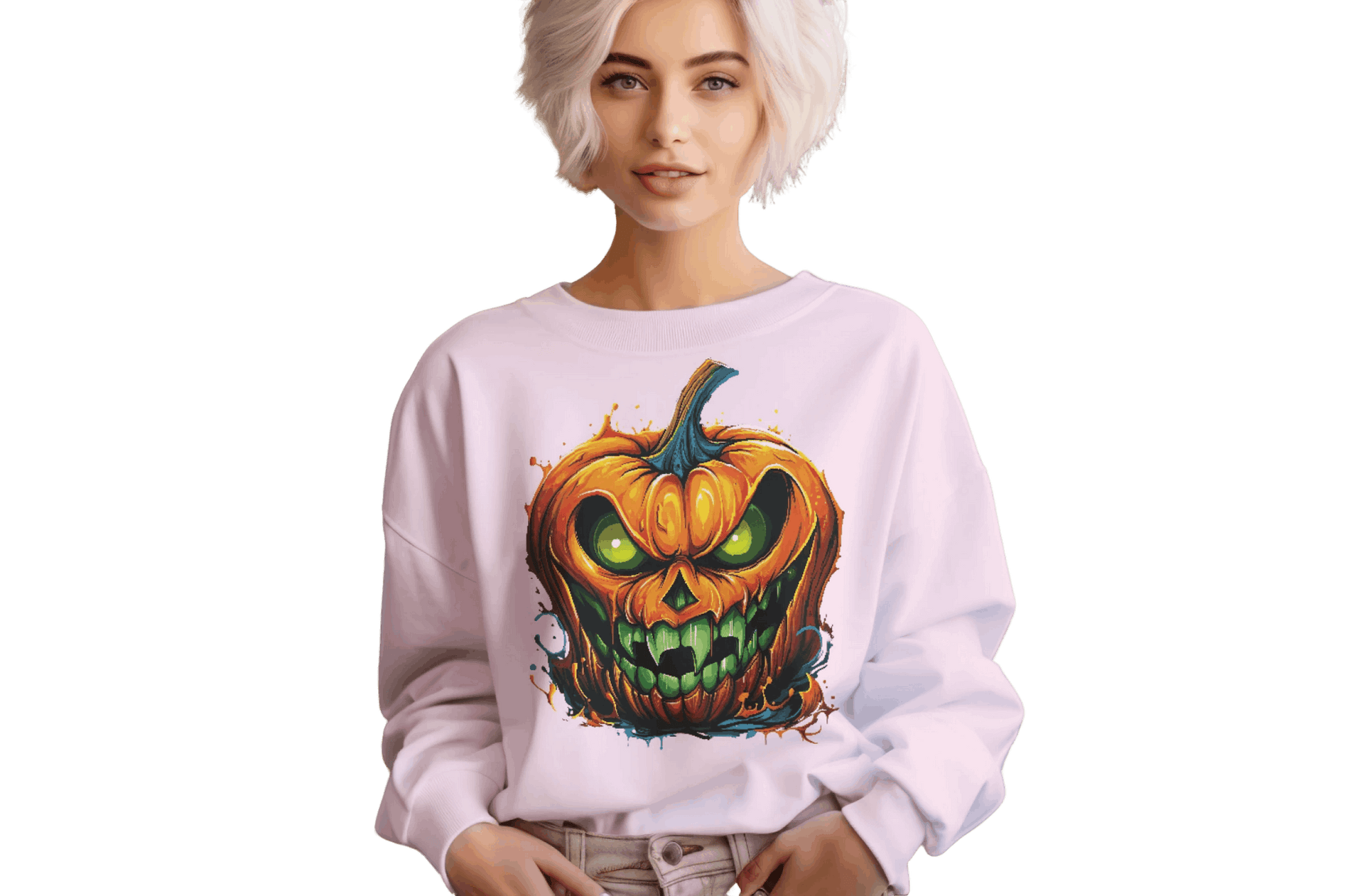 Menacing Halloween Pumpkin Sweatshirt for Fun and Whimsy