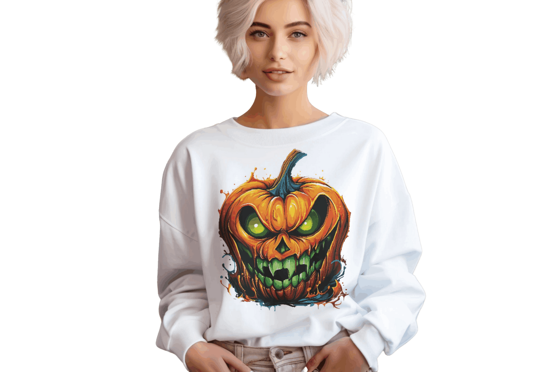 Menacing Halloween Pumpkin Sweatshirt for Fun and Whimsy