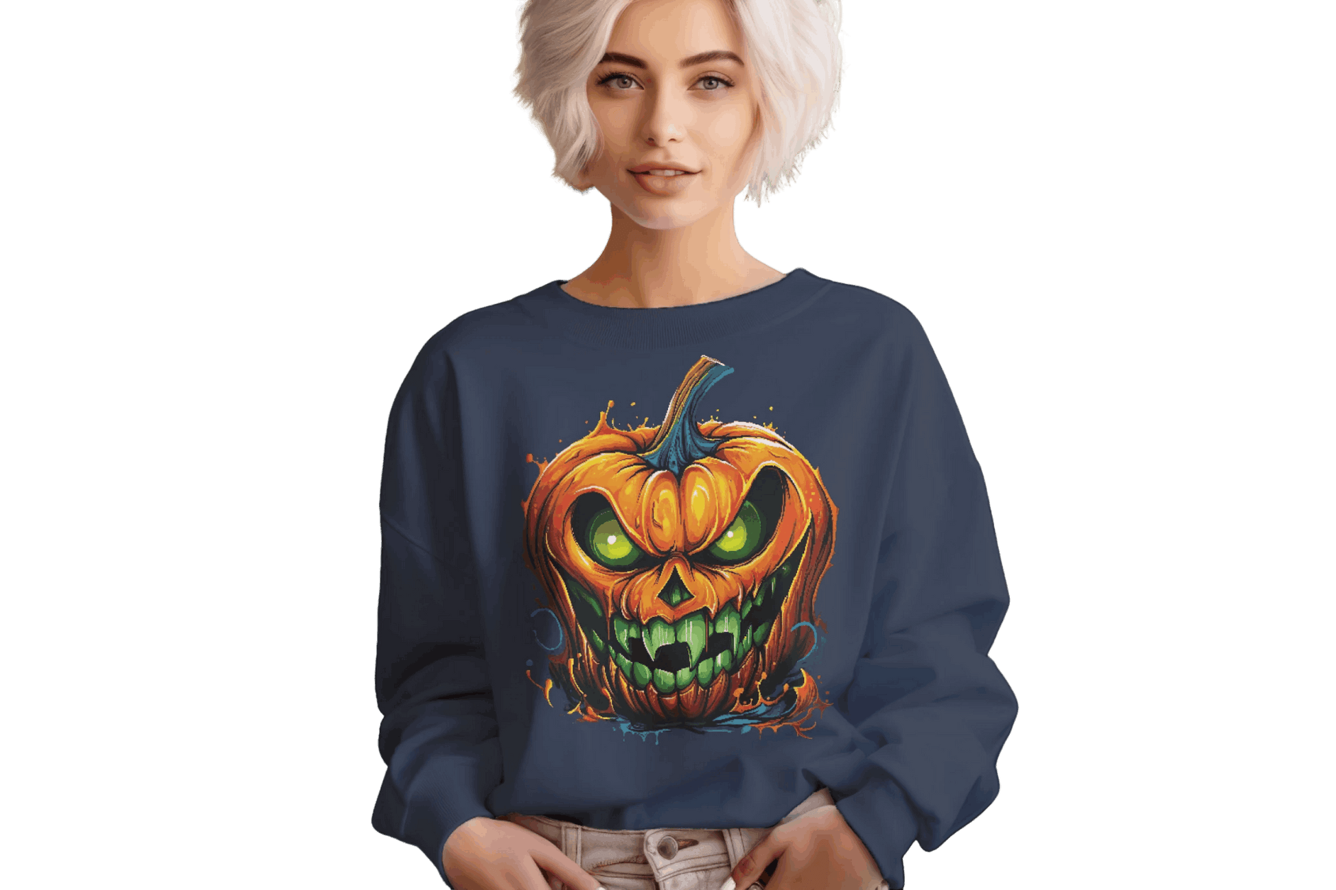 Menacing Halloween Pumpkin Sweatshirt for Fun and Whimsy