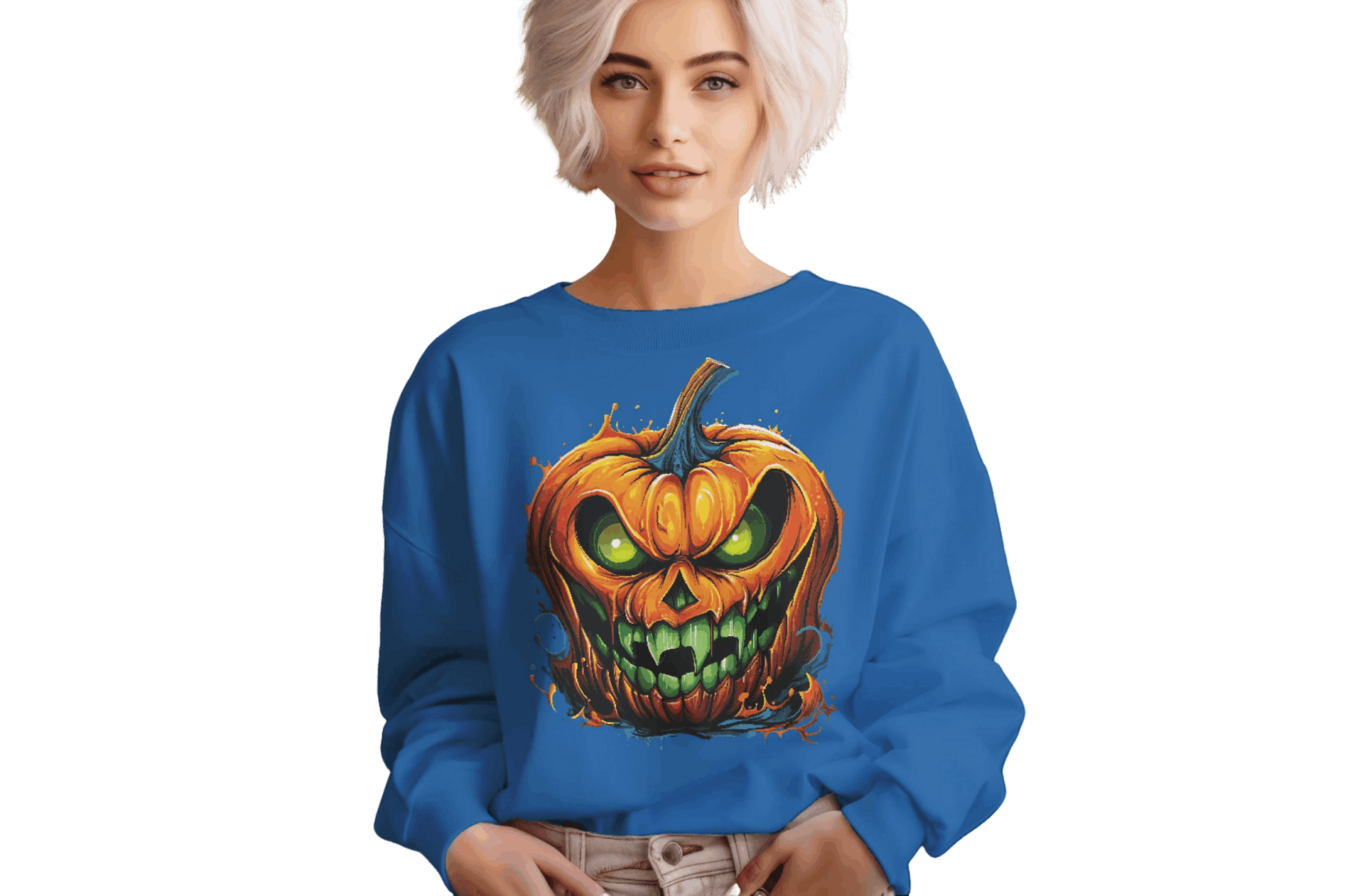 Menacing Halloween Pumpkin Sweatshirt for Fun and Whimsy