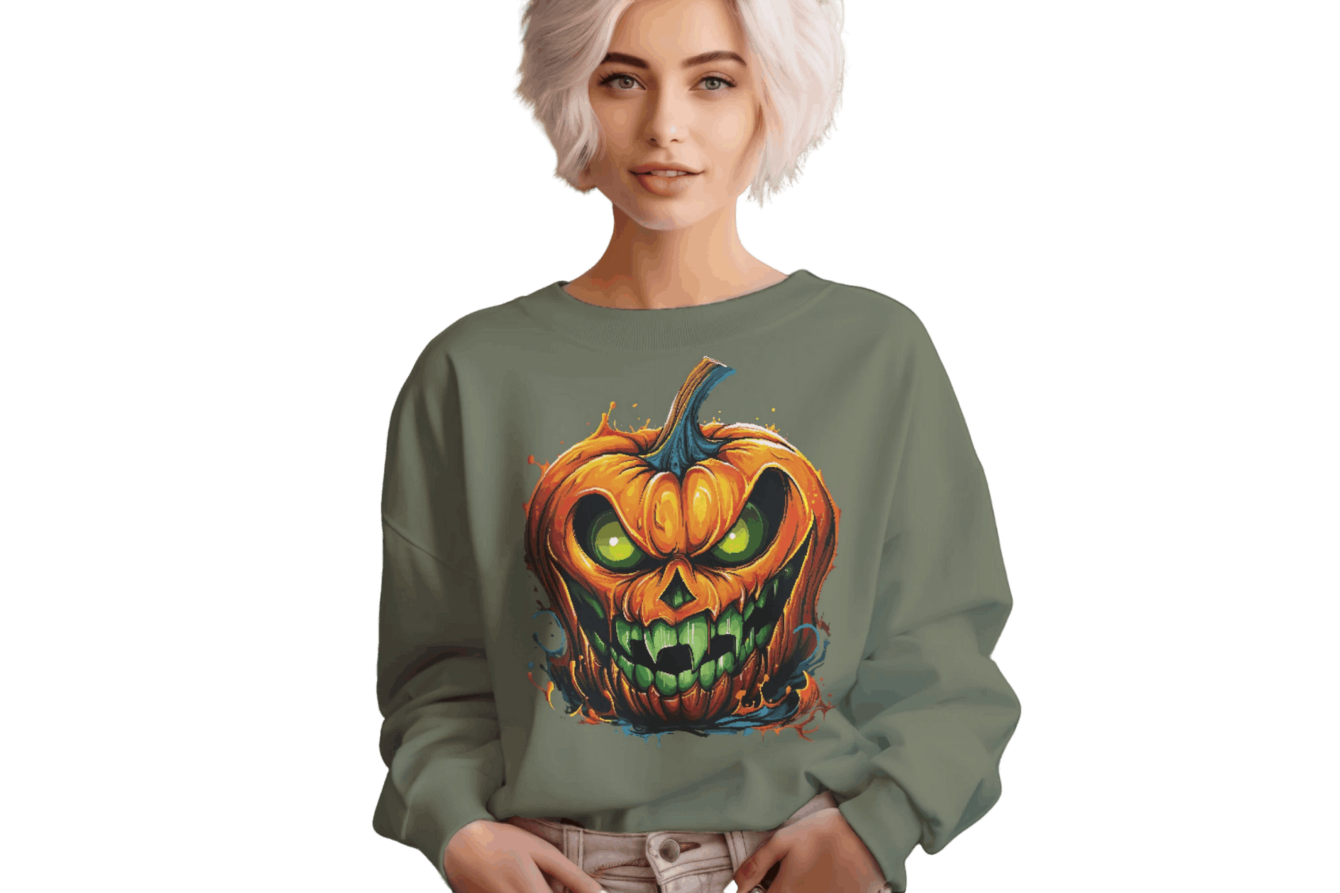 Menacing Halloween Pumpkin Sweatshirt for Fun and Whimsy