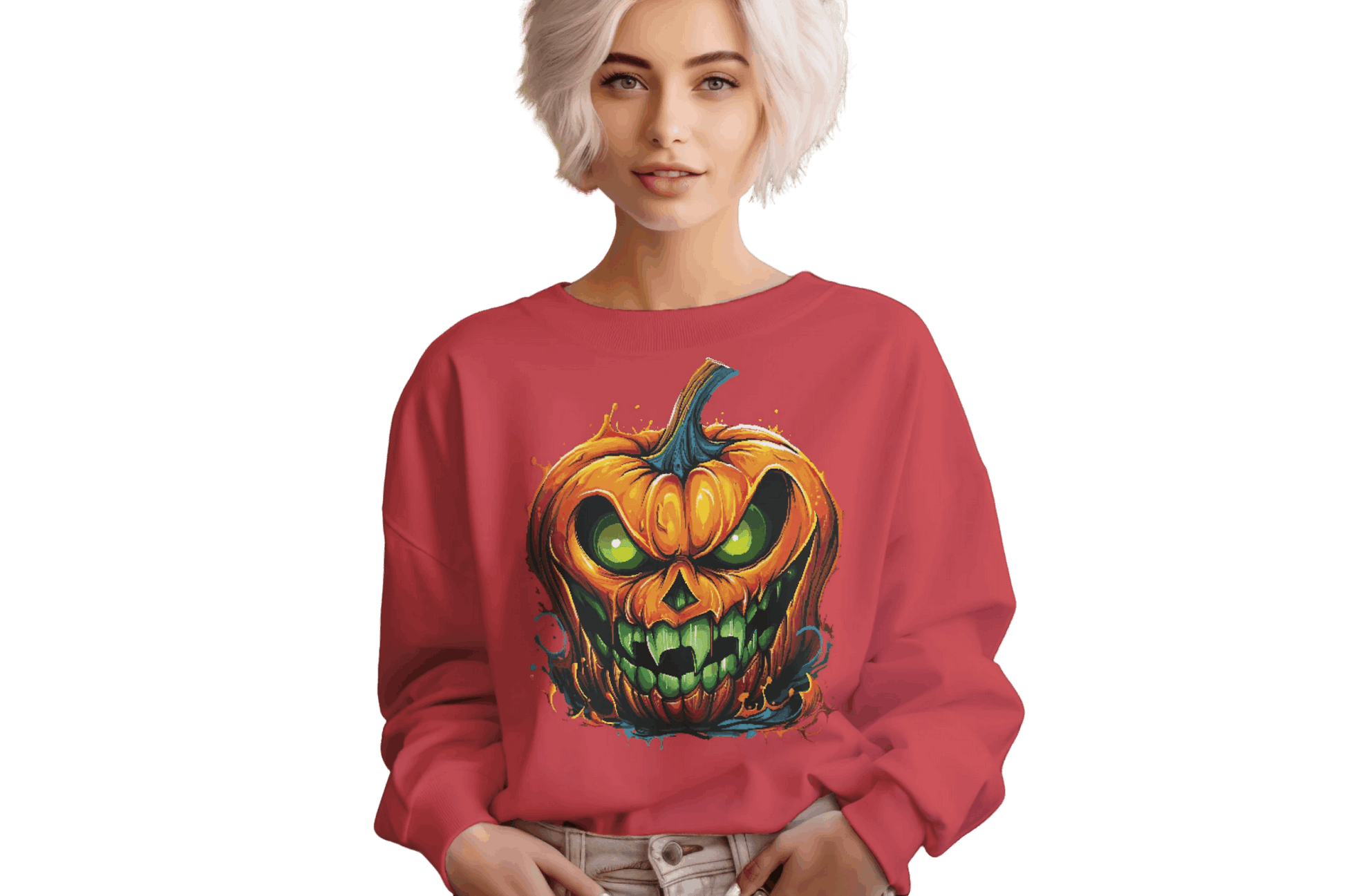 Menacing Halloween Pumpkin Sweatshirt for Fun and Whimsy