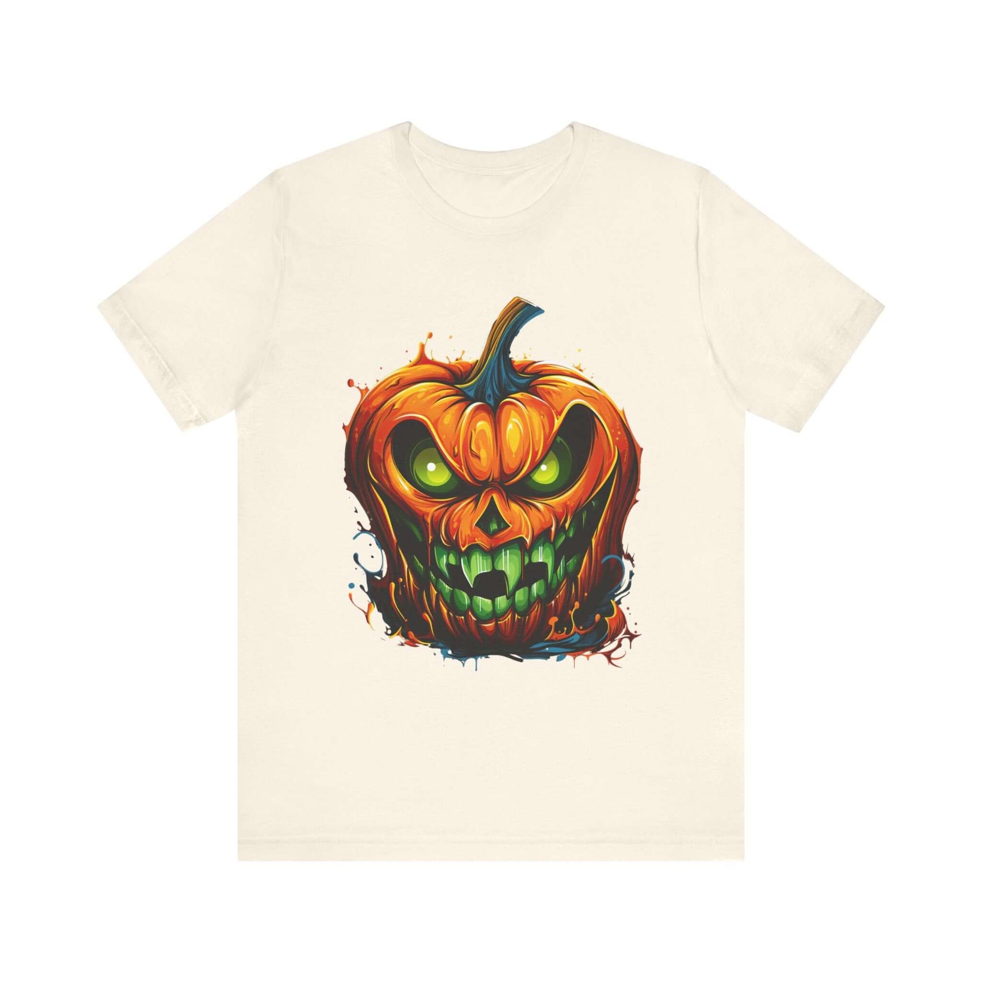 Menacing Halloween Pumpkin T-Shirt for a Spooktacular Statement