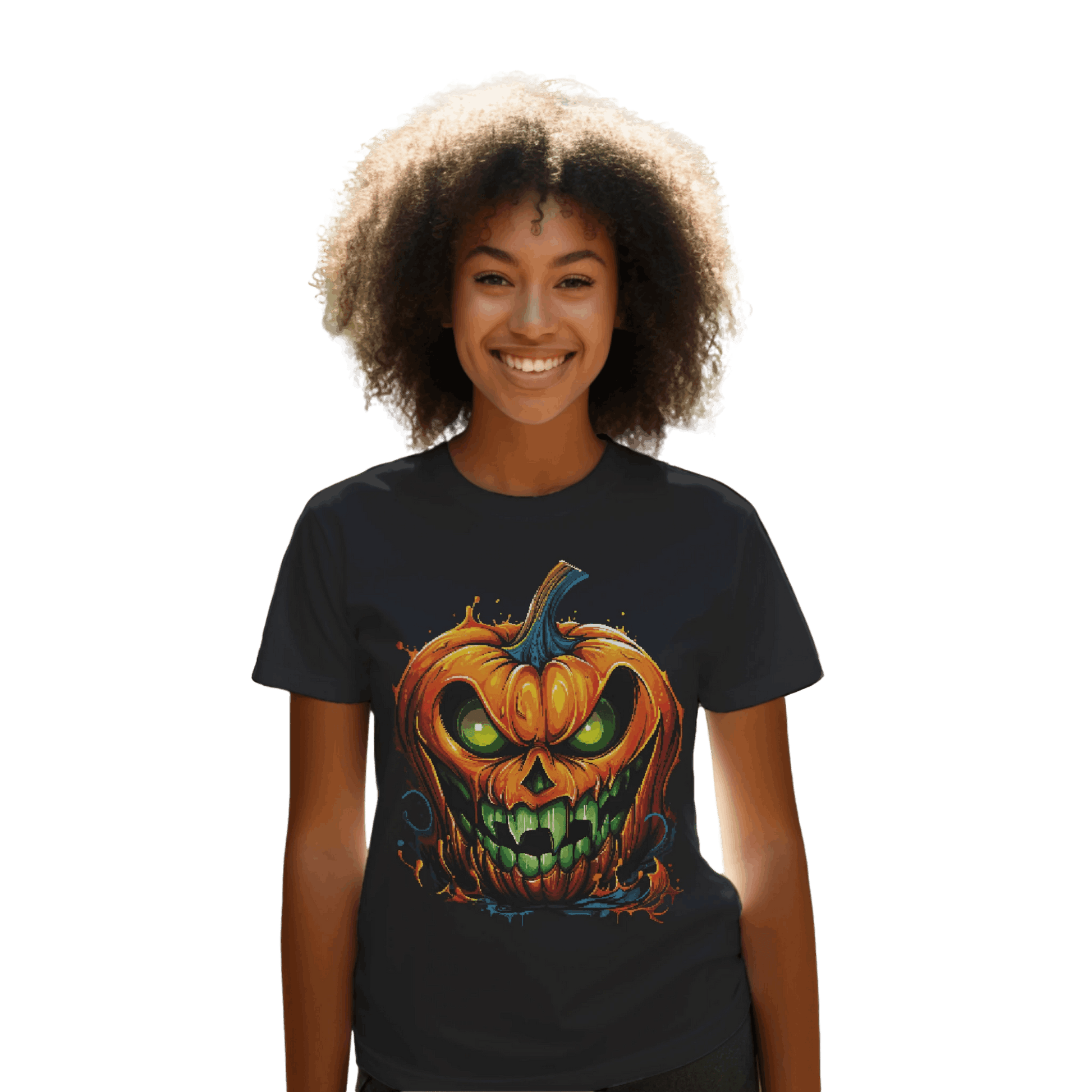 Menacing Halloween Pumpkin T-Shirt for a Spooktacular Statement