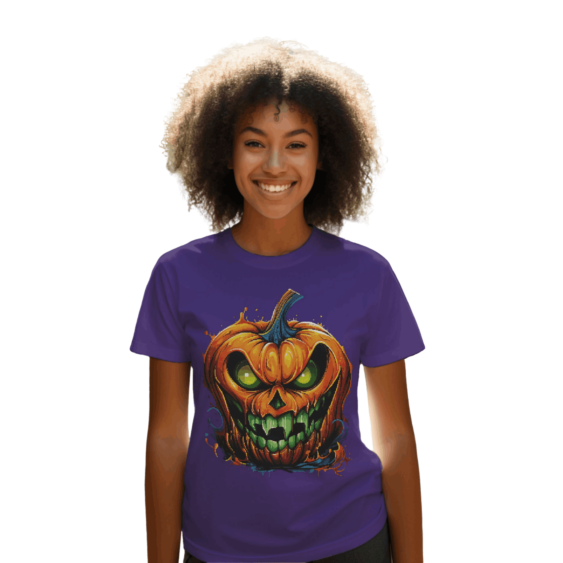 Menacing Halloween Pumpkin T-Shirt for a Spooktacular Statement