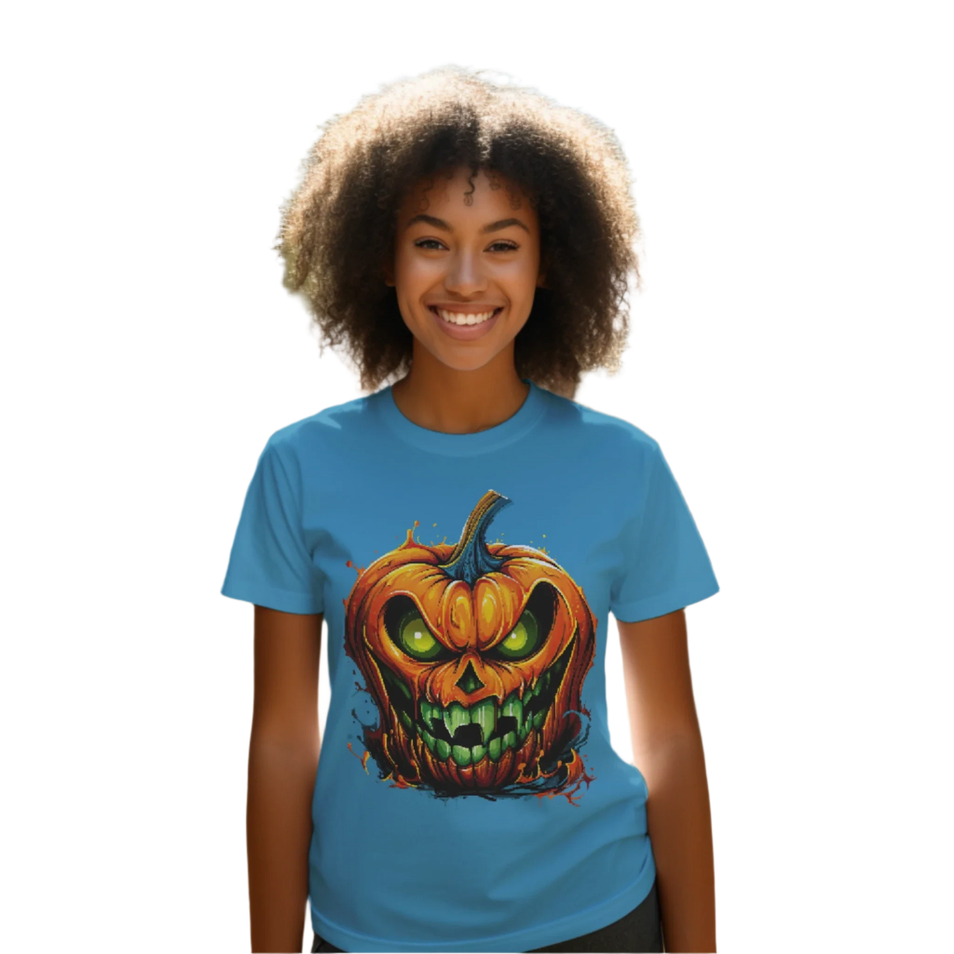 Menacing Halloween Pumpkin T-Shirt for a Spooktacular Statement