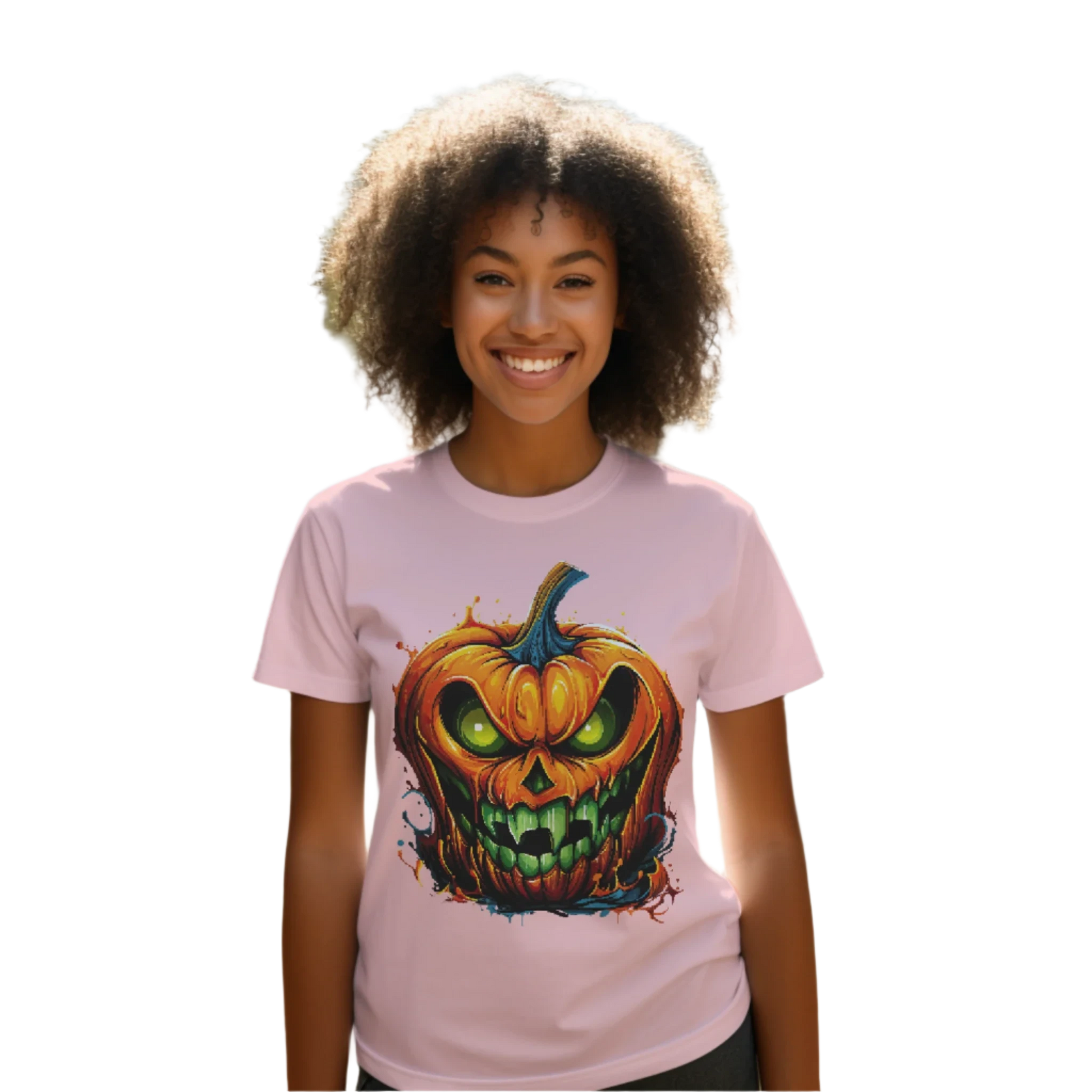 Menacing Halloween Pumpkin T-Shirt for a Spooktacular Statement