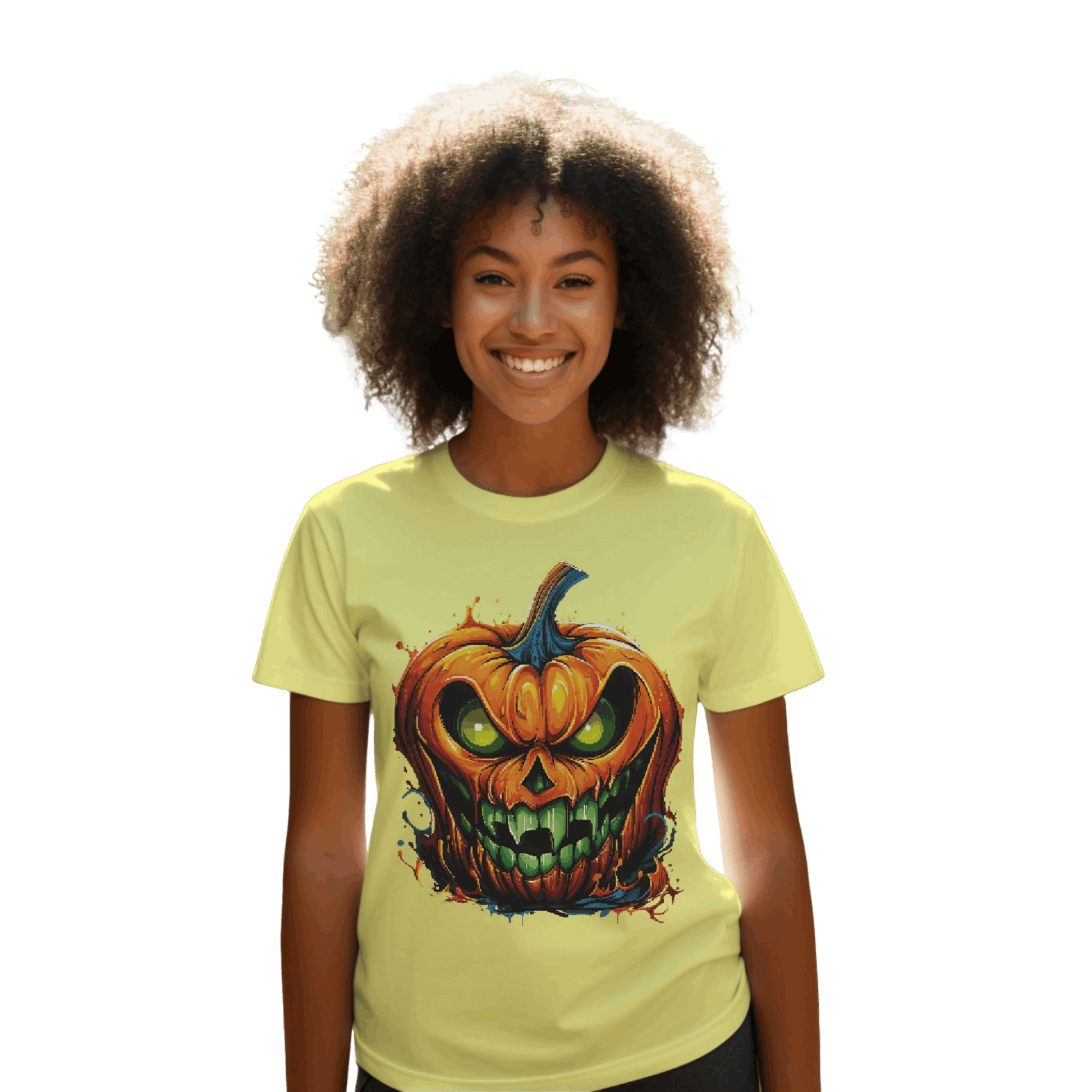 Menacing Halloween Pumpkin T-Shirt for a Spooktacular Statement