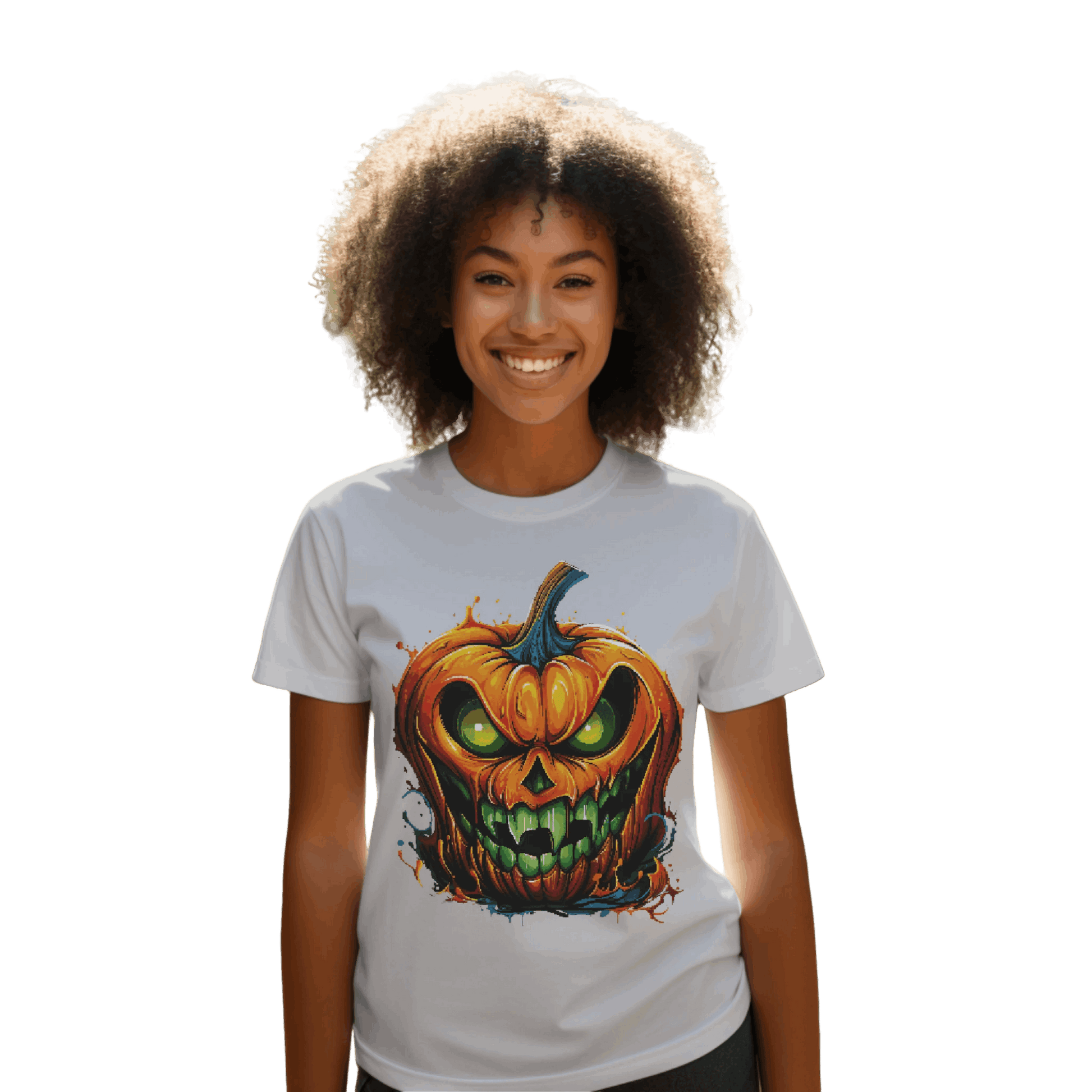 Menacing Halloween Pumpkin T-Shirt for a Spooktacular Statement