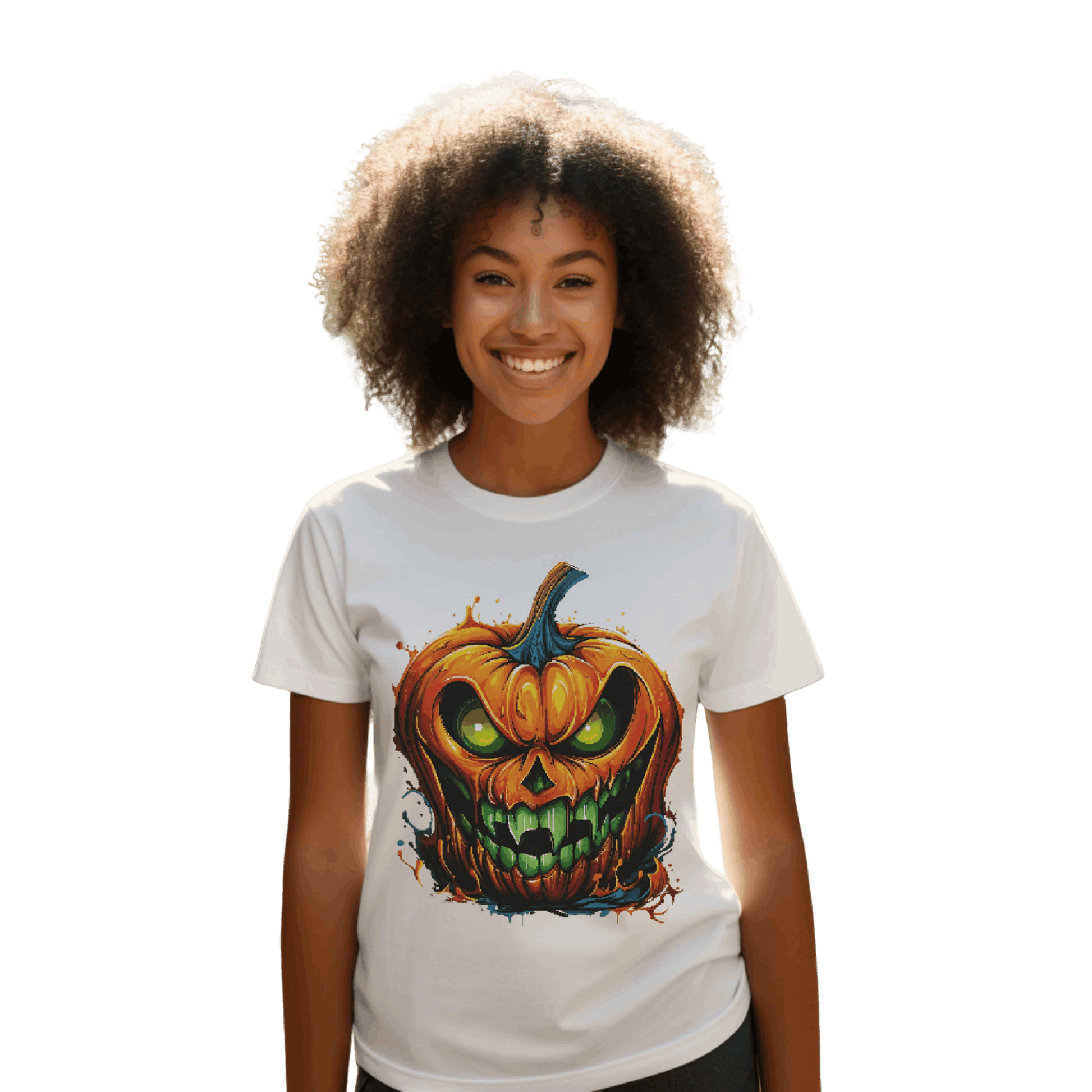 Menacing Halloween Pumpkin T-Shirt for a Spooktacular Statement