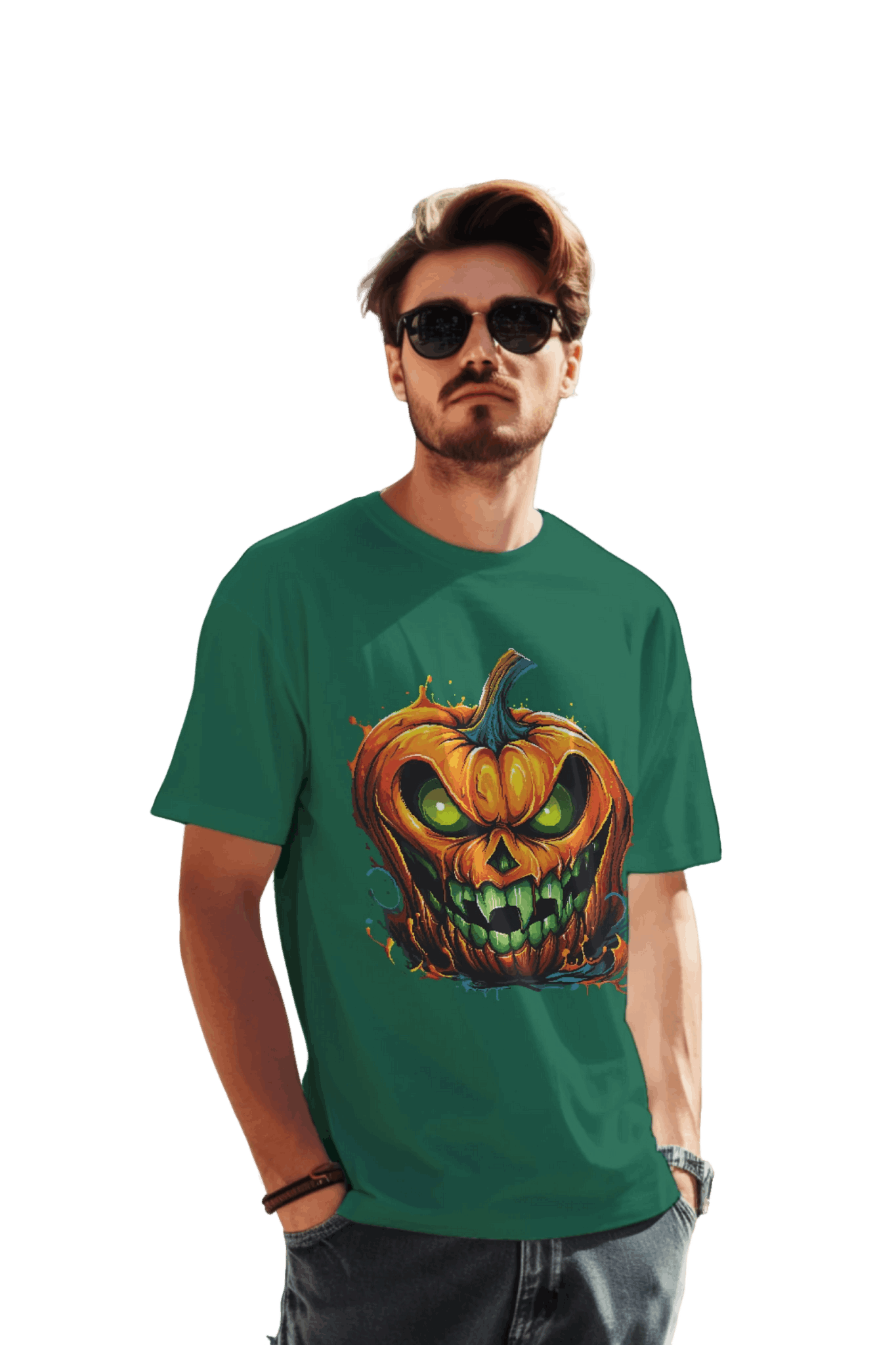 Menacing Halloween Pumpkin T-Shirt for a Spooktacular Statement Kelly