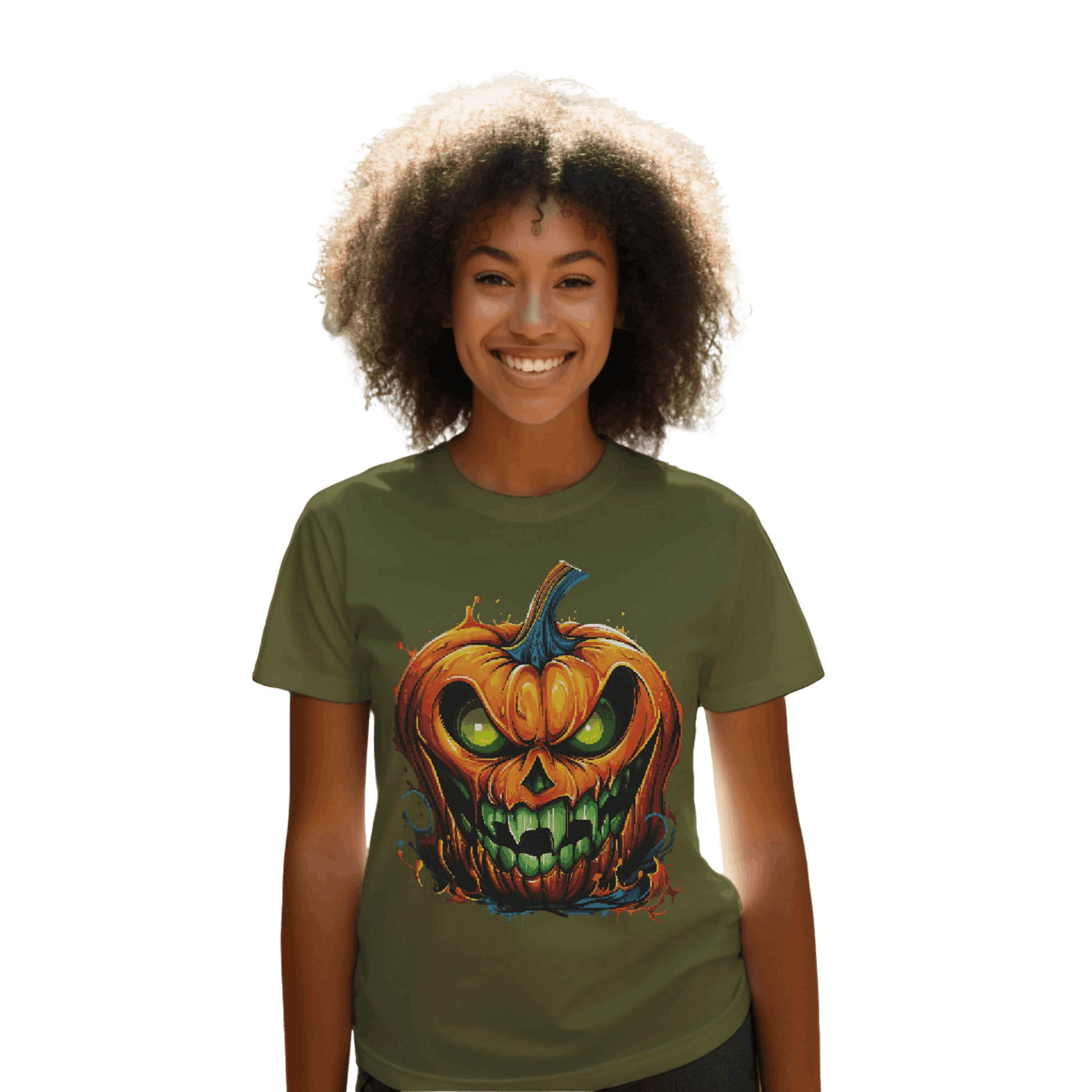 Menacing Halloween Pumpkin T-Shirt for a Spooktacular Statement