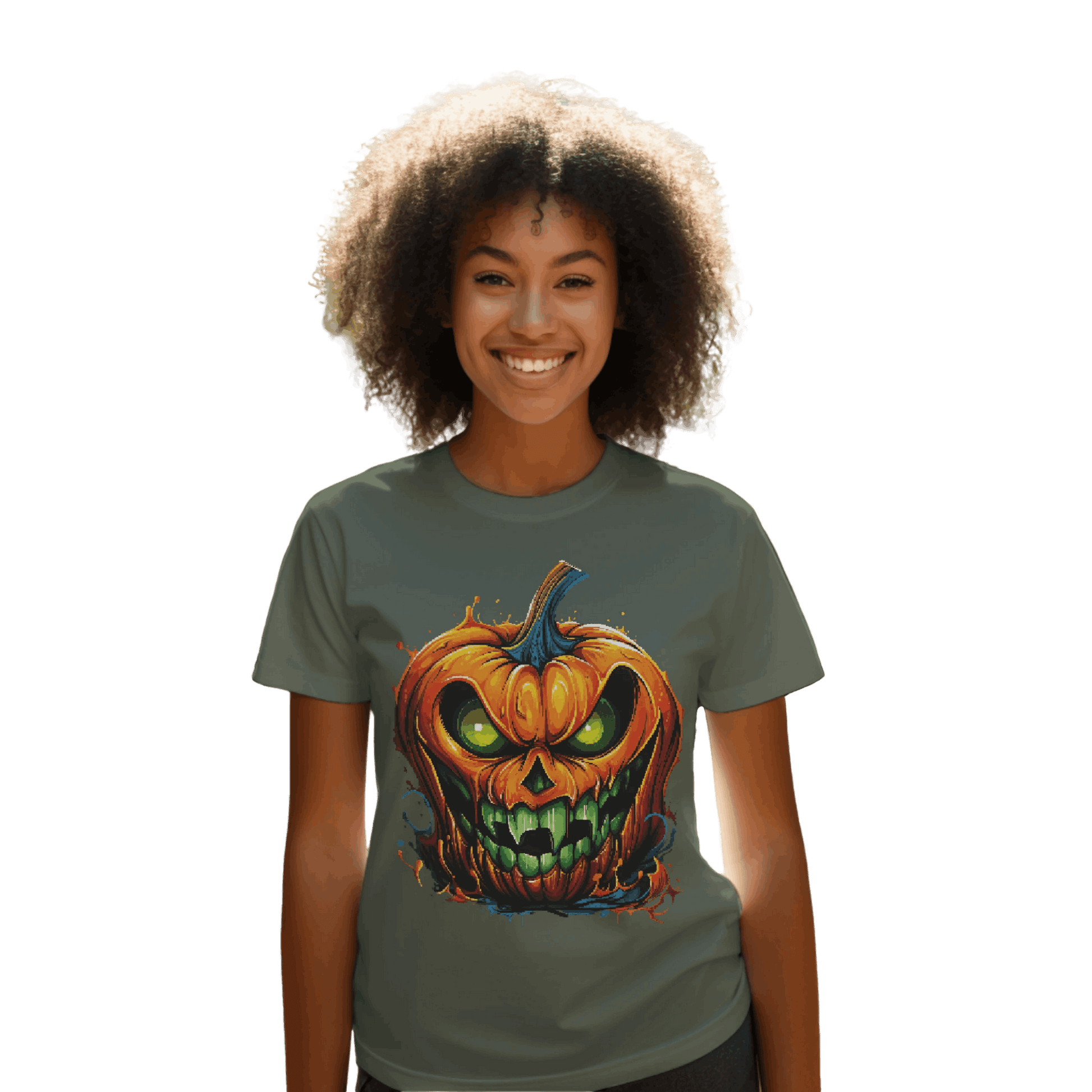 Menacing Halloween Pumpkin T-Shirt for a Spooktacular Statement