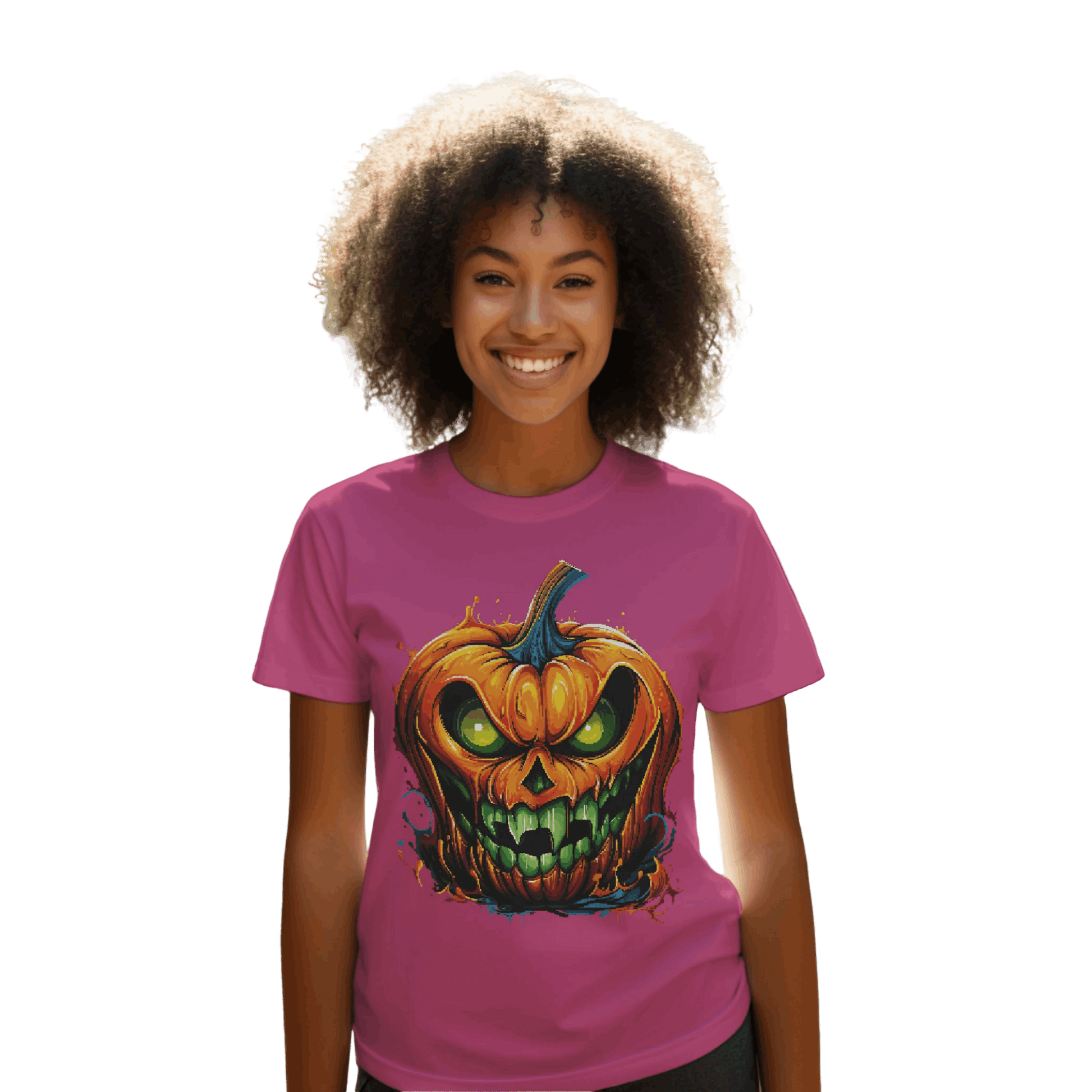 Menacing Halloween Pumpkin T-Shirt for a Spooktacular Statement