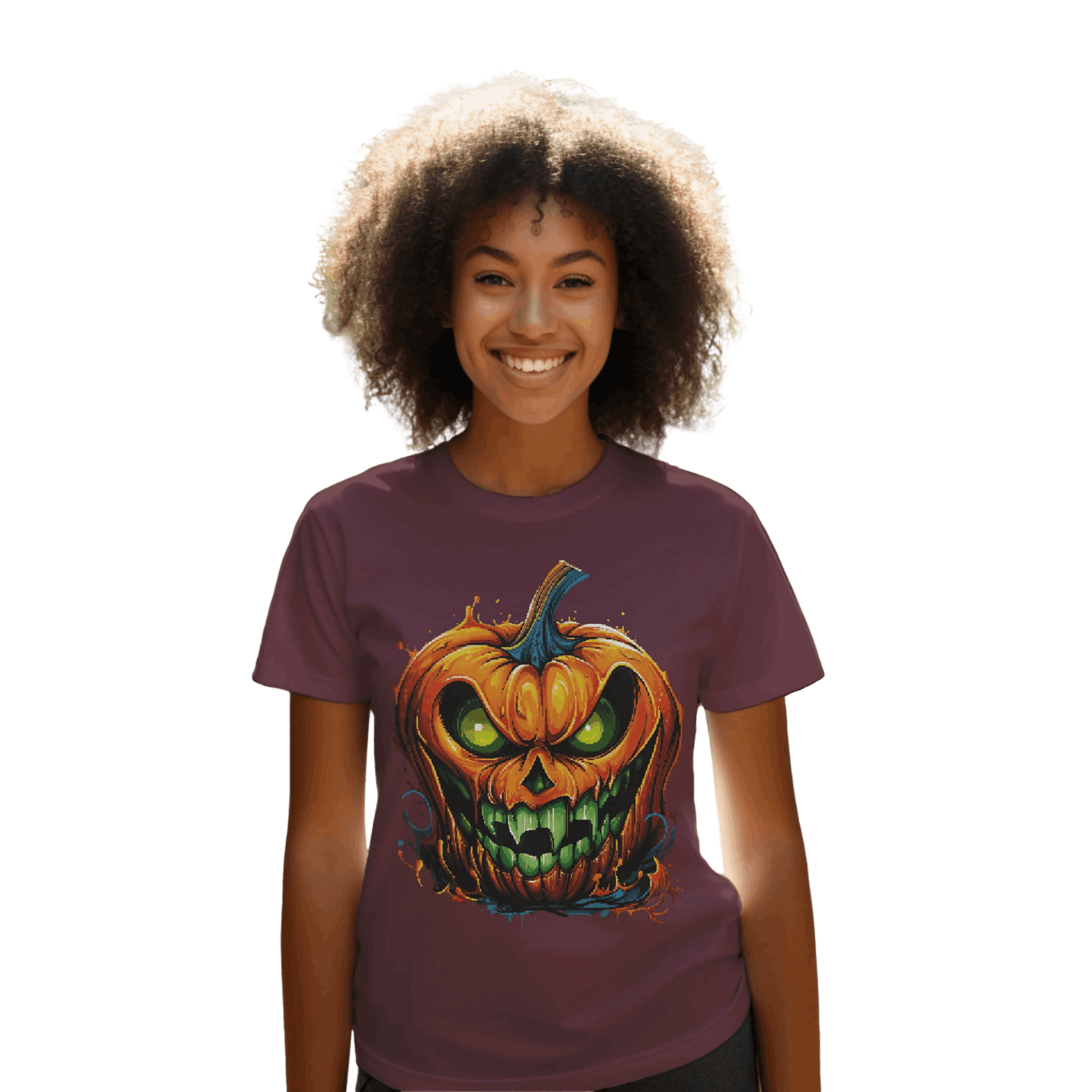 Menacing Halloween Pumpkin T-Shirt for a Spooktacular Statement