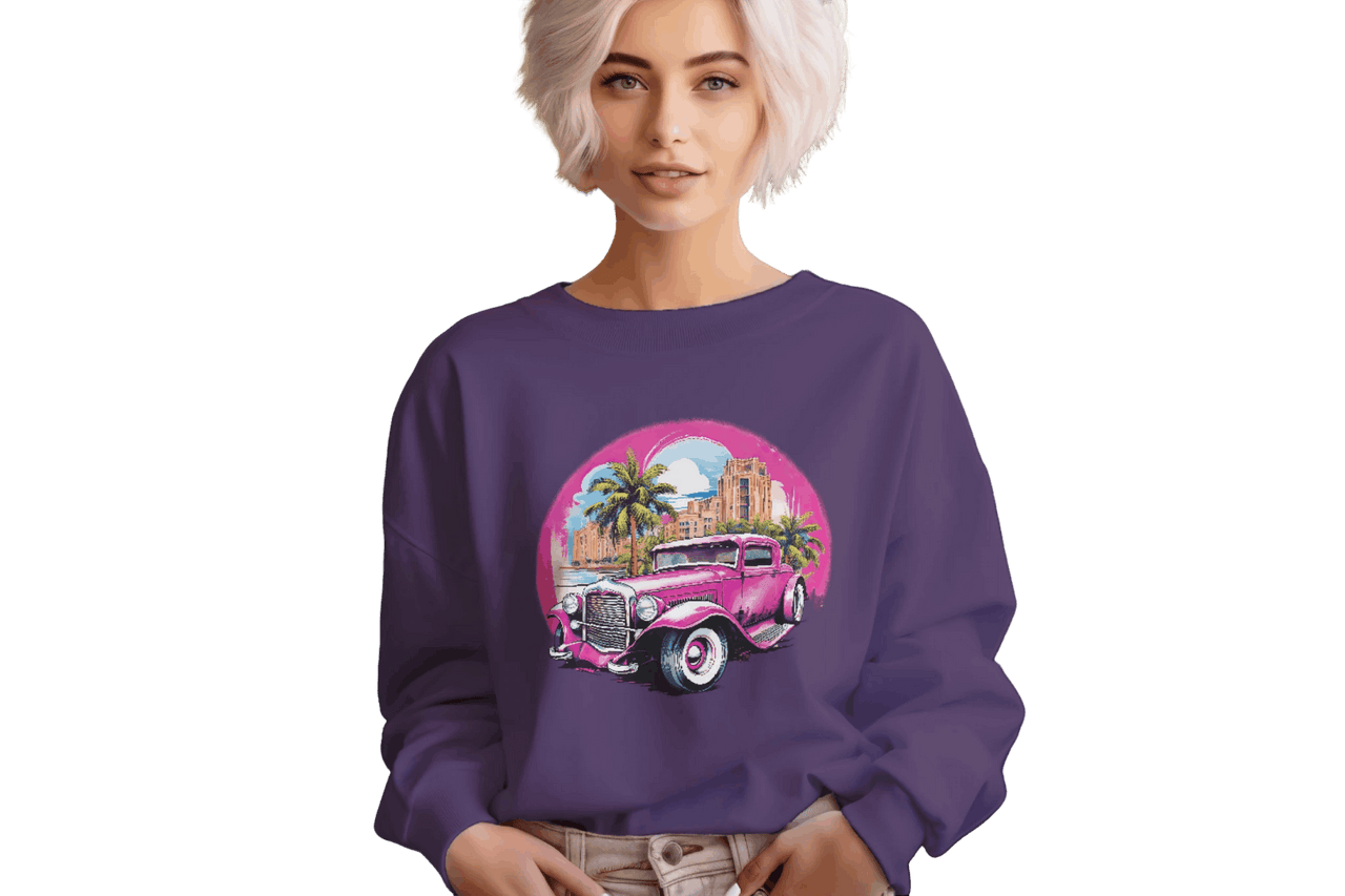 Pink Hot Rod Crewneck Sweatshirt for a Stylish Wardrobe Upgrade