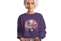 Thumbnail for Pink Hot Rod Crewneck Sweatshirt for a Stylish Wardrobe Upgrade