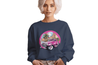 Thumbnail for Pink Hot Rod Crewneck Sweatshirt for a Stylish Wardrobe Upgrade