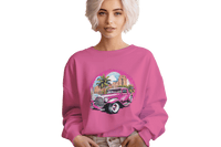 Thumbnail for Pink Hot Rod Crewneck Sweatshirt for a Stylish Wardrobe Upgrade