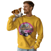 Thumbnail for Pink Hot Rod Crewneck Sweatshirt for a Stylish Wardrobe Upgrade Gold