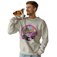 Thumbnail for Pink Hot Rod Crewneck Sweatshirt for a Stylish Wardrobe Upgrade Sand