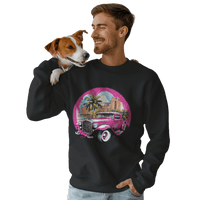 Thumbnail for Pink Hot Rod Crewneck Sweatshirt for a Stylish Wardrobe Upgrade Black