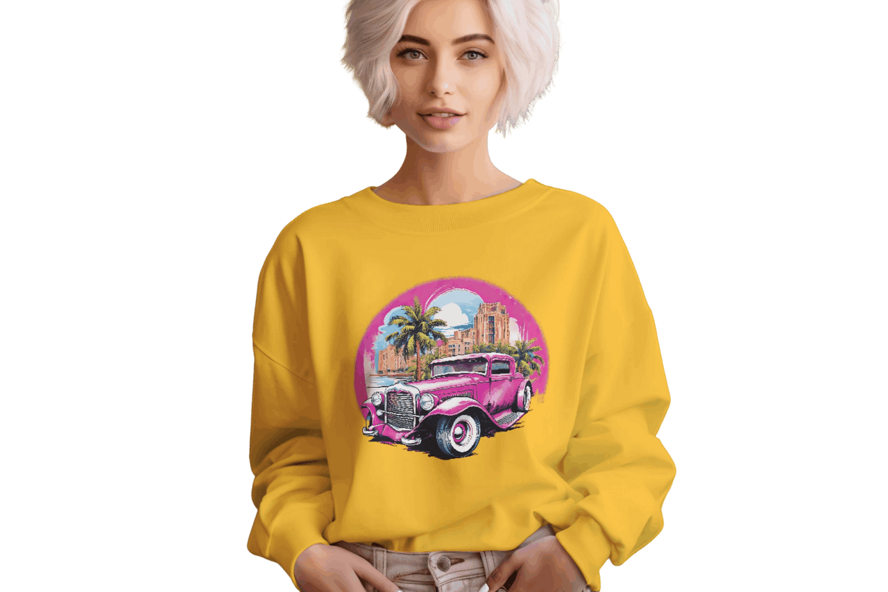 Pink Hot Rod Crewneck Sweatshirt for a Stylish Wardrobe Upgrade