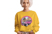 Thumbnail for Pink Hot Rod Crewneck Sweatshirt for a Stylish Wardrobe Upgrade