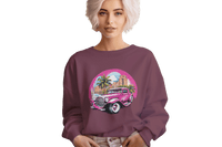 Thumbnail for Pink Hot Rod Crewneck Sweatshirt for a Stylish Wardrobe Upgrade