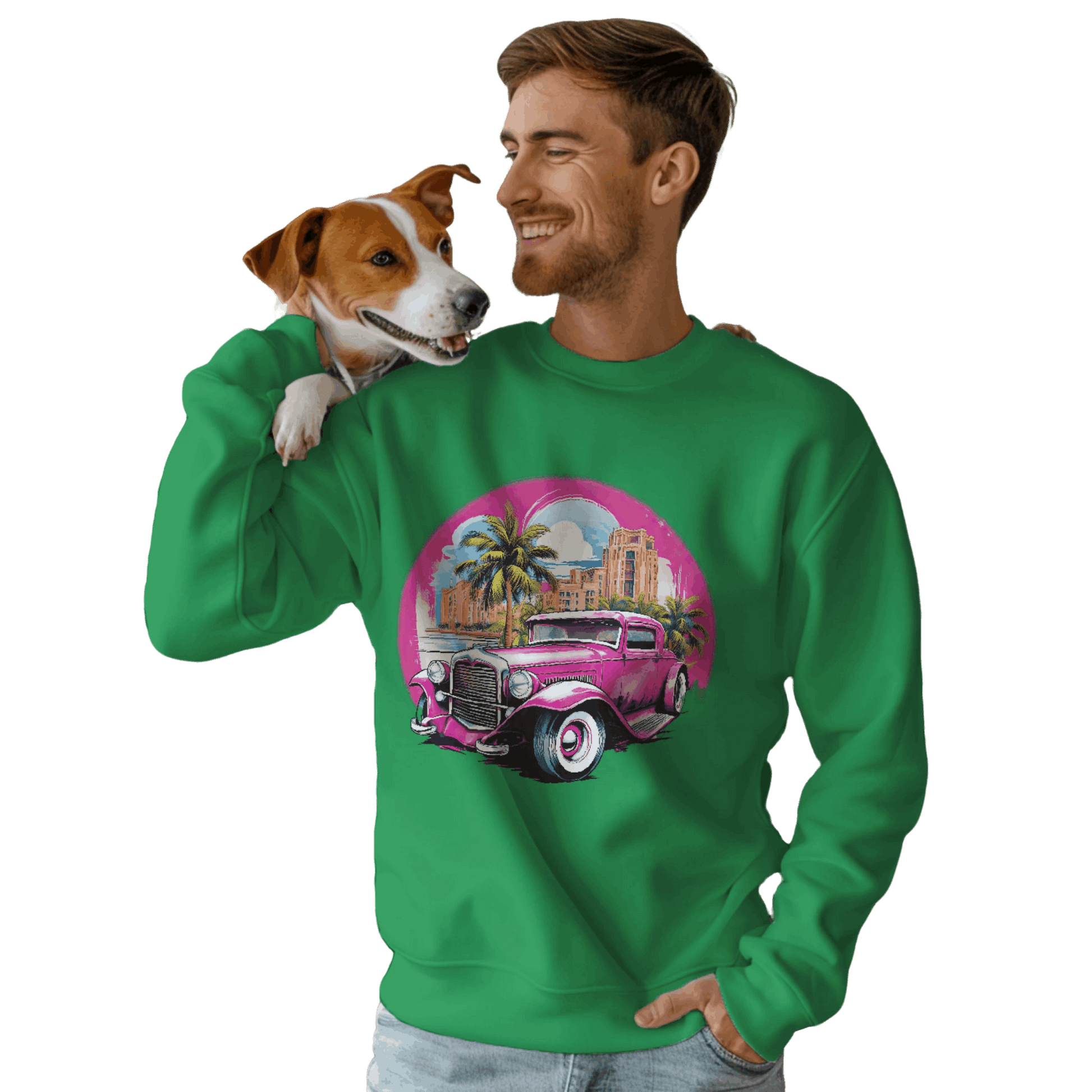 Pink Hot Rod Crewneck Sweatshirt for a Stylish Wardrobe Upgrade Irish Green