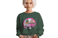 Thumbnail for Pink Hot Rod Crewneck Sweatshirt for a Stylish Wardrobe Upgrade