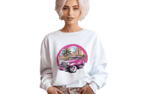 Thumbnail for Pink Hot Rod Crewneck Sweatshirt for a Stylish Wardrobe Upgrade