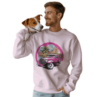 Thumbnail for Pink Hot Rod Crewneck Sweatshirt for a Stylish Wardrobe Upgrade Light Pink