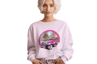 Thumbnail for Pink Hot Rod Crewneck Sweatshirt for a Stylish Wardrobe Upgrade