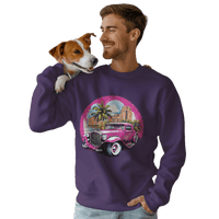 Thumbnail for Pink Hot Rod Crewneck Sweatshirt for a Stylish Wardrobe Upgrade Purple