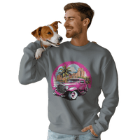 Thumbnail for Pink Hot Rod Crewneck Sweatshirt for a Stylish Wardrobe Upgrade Graphite Heather