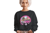 Thumbnail for Pink Hot Rod Crewneck Sweatshirt for a Stylish Wardrobe Upgrade