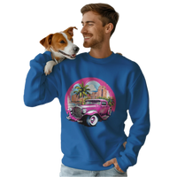 Thumbnail for Pink Hot Rod Crewneck Sweatshirt for a Stylish Wardrobe Upgrade Royal