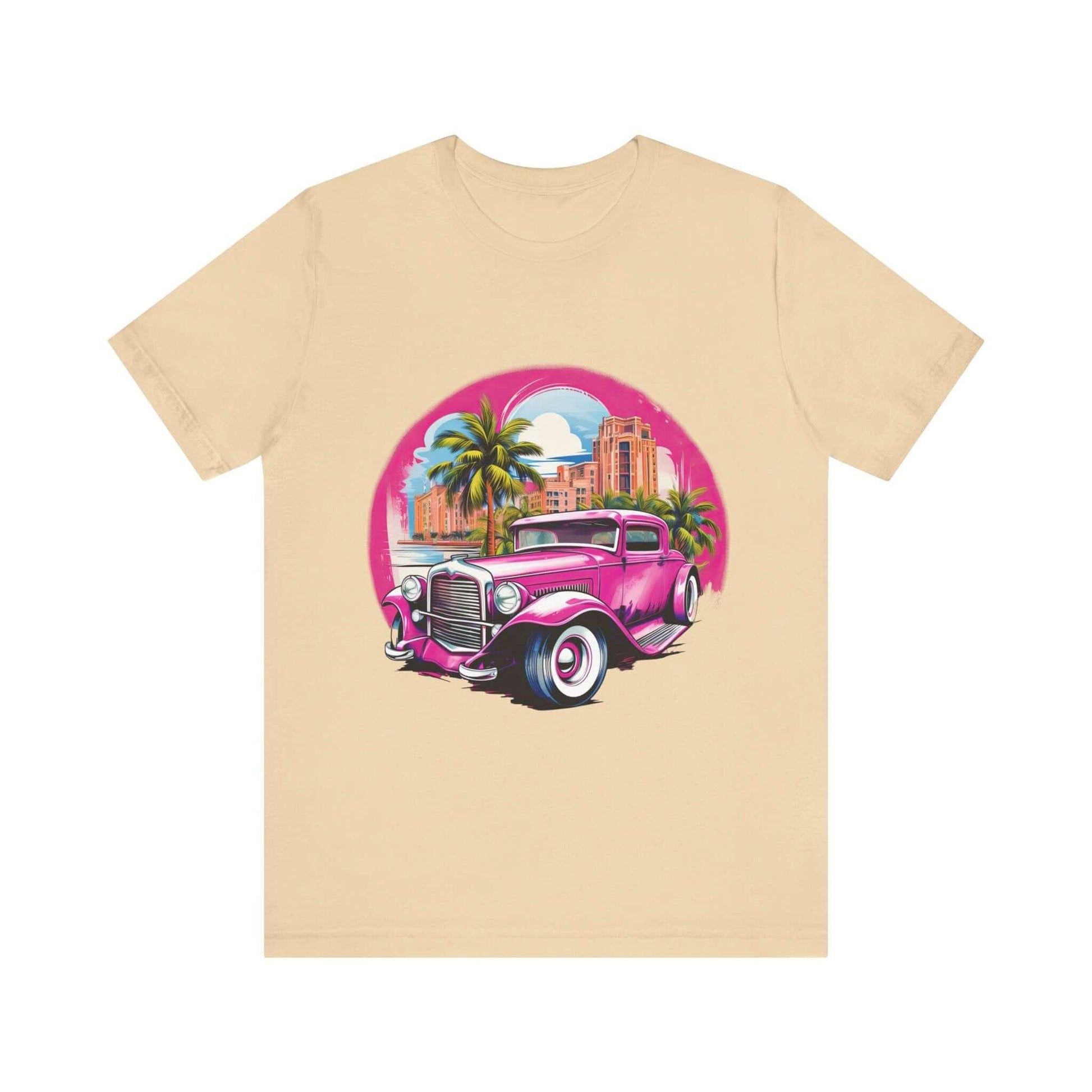 Pink Hot Rod T-Shirt: Retro Charm Meets Tropical Vibes