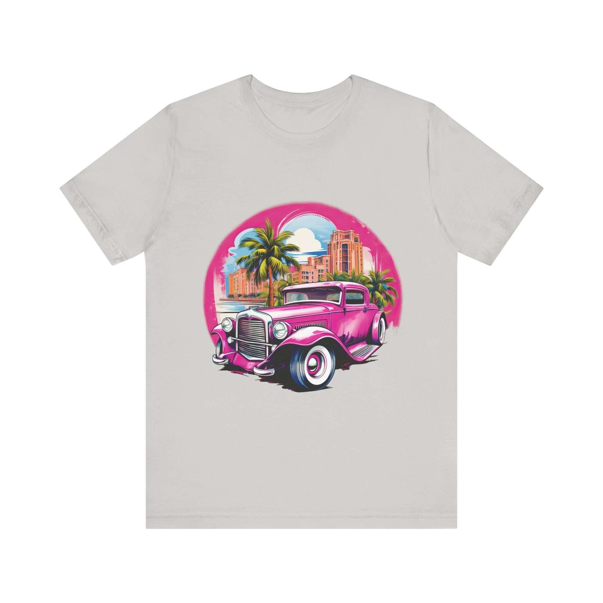 Pink Hot Rod T-Shirt: Retro Charm Meets Tropical Vibes