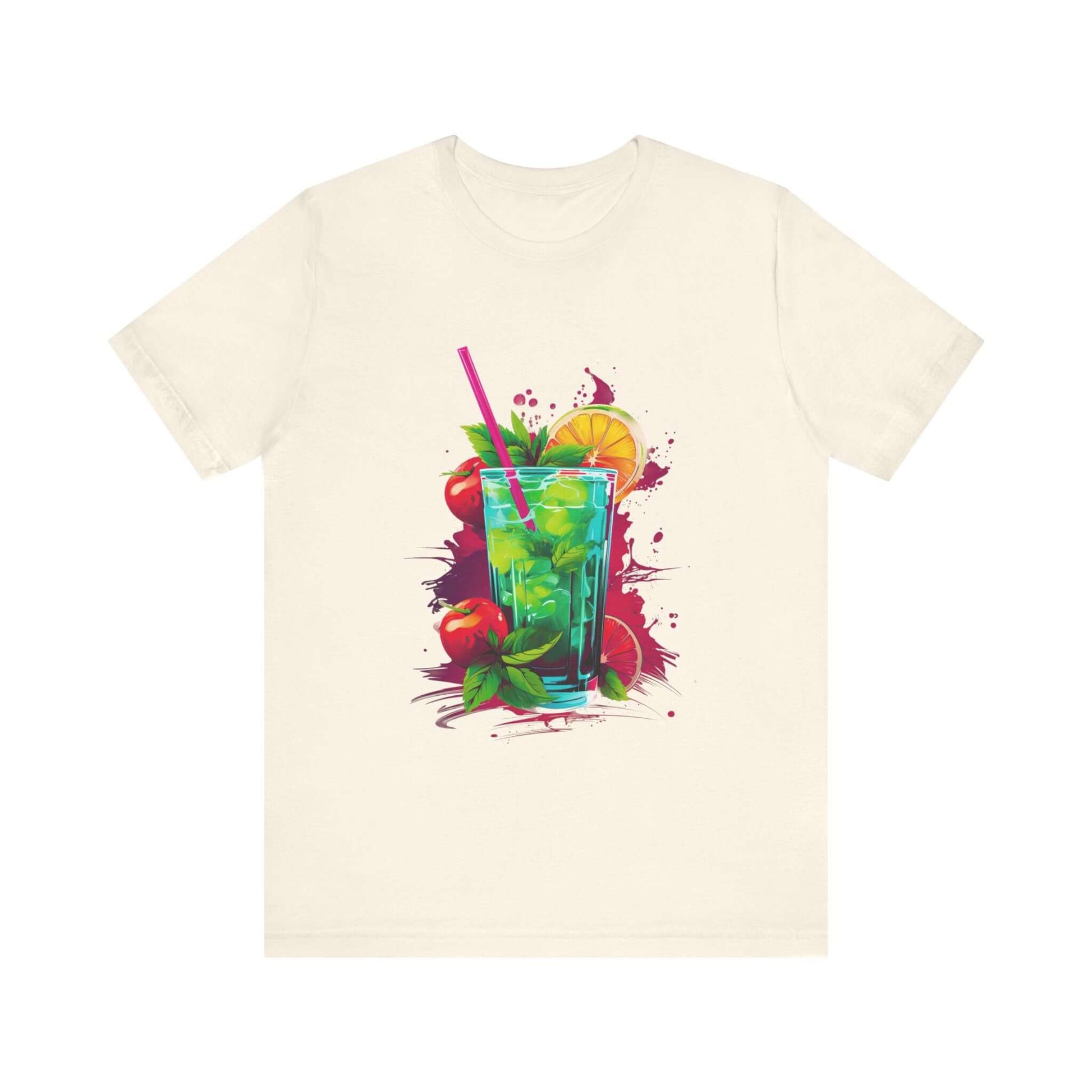 Vibrant Drink Design Refreshing T-Shirt for a Whimsical Look