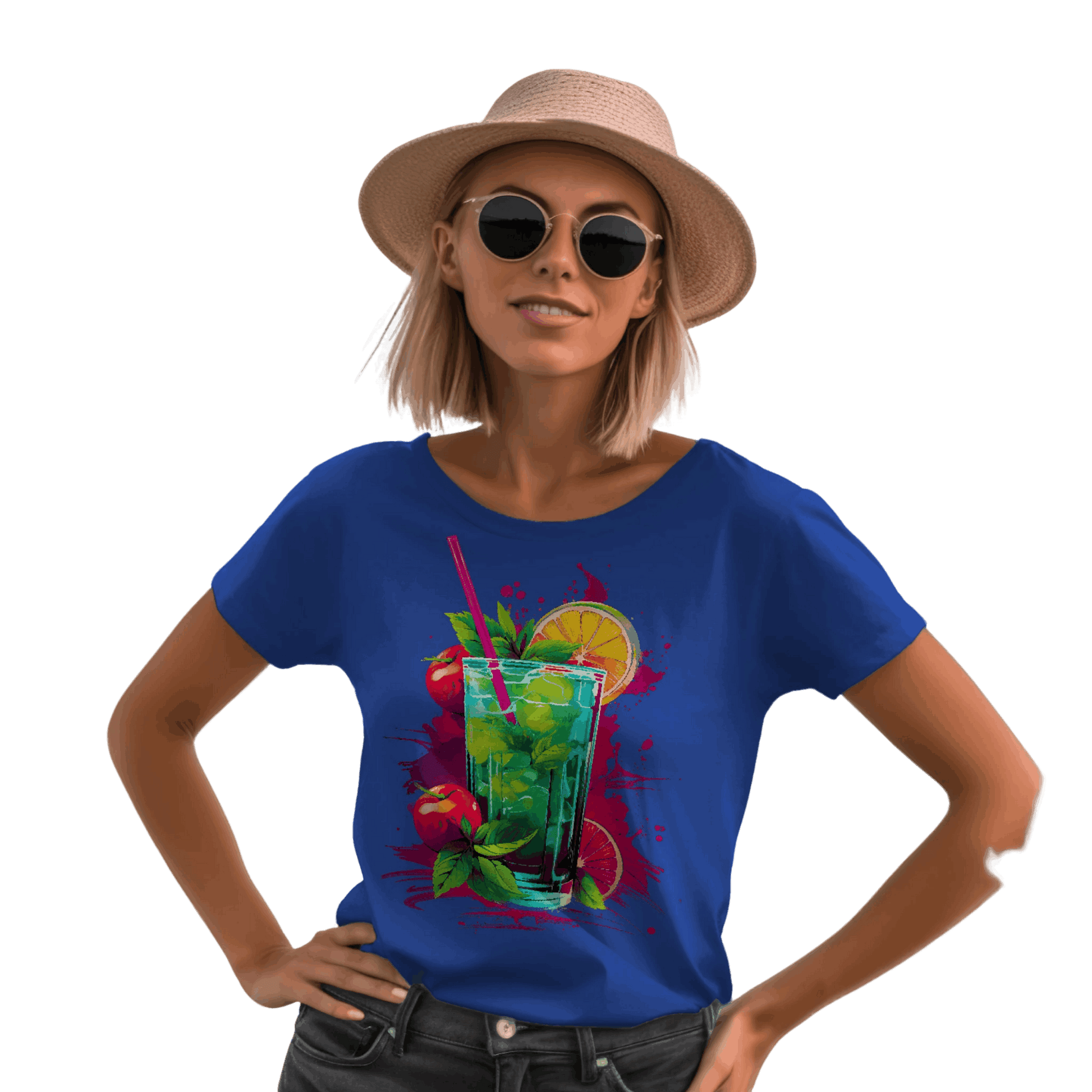 Vibrant Drink Design Refreshing T-Shirt for a Whimsical Look True Royal