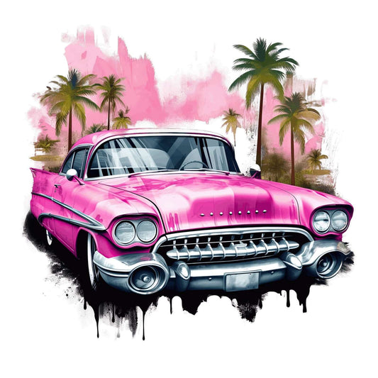 Retro Pink Vintage Car Sweatshirt for a Stylish Nostalgic Look