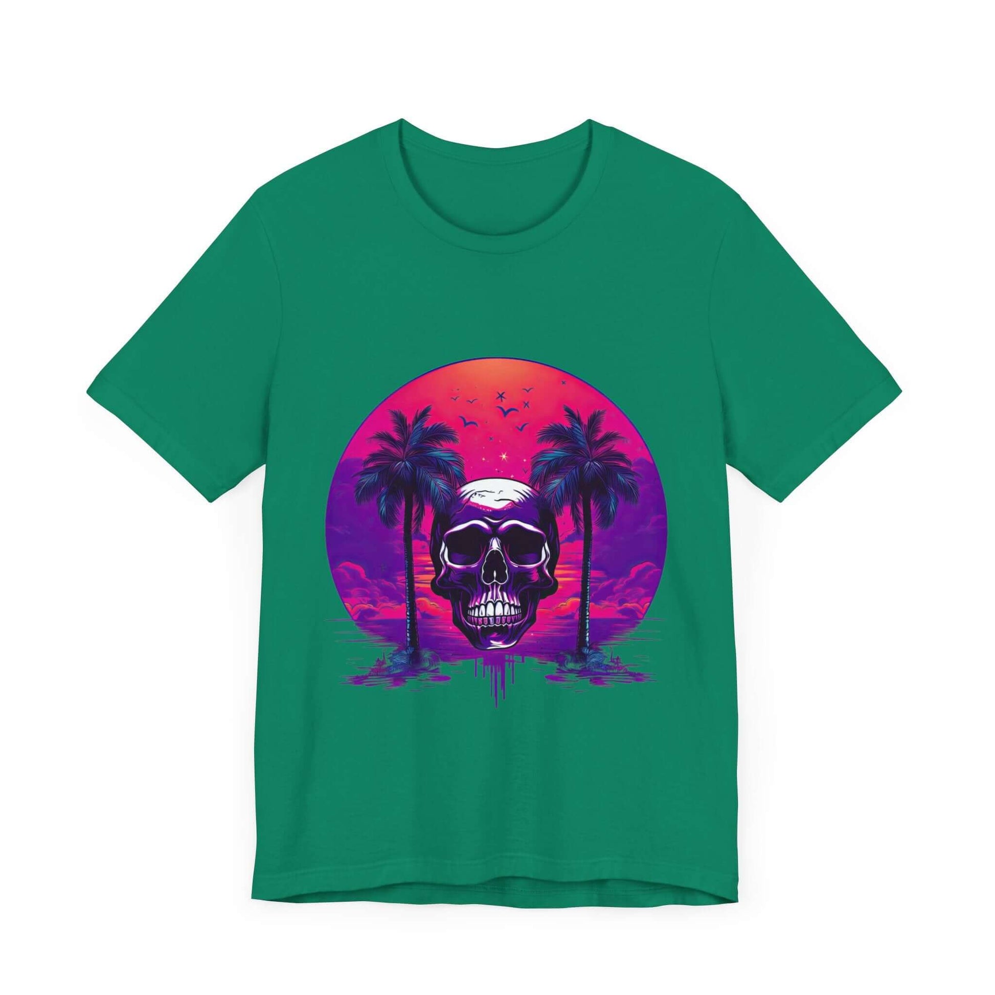 Empowering Skull Sunset T-Shirt Embracing Life and Mortality