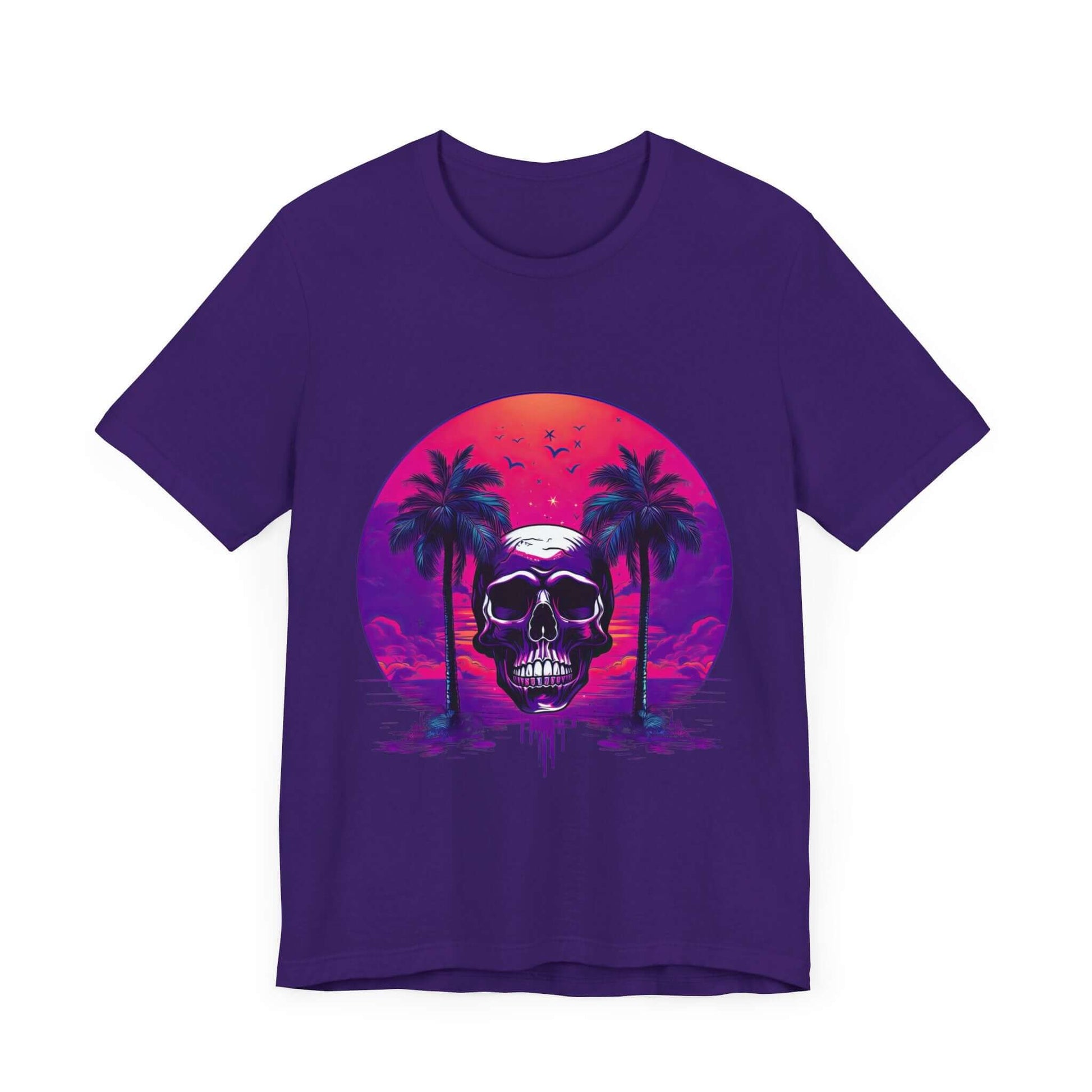 Empowering Skull Sunset T-Shirt Embracing Life and Mortality