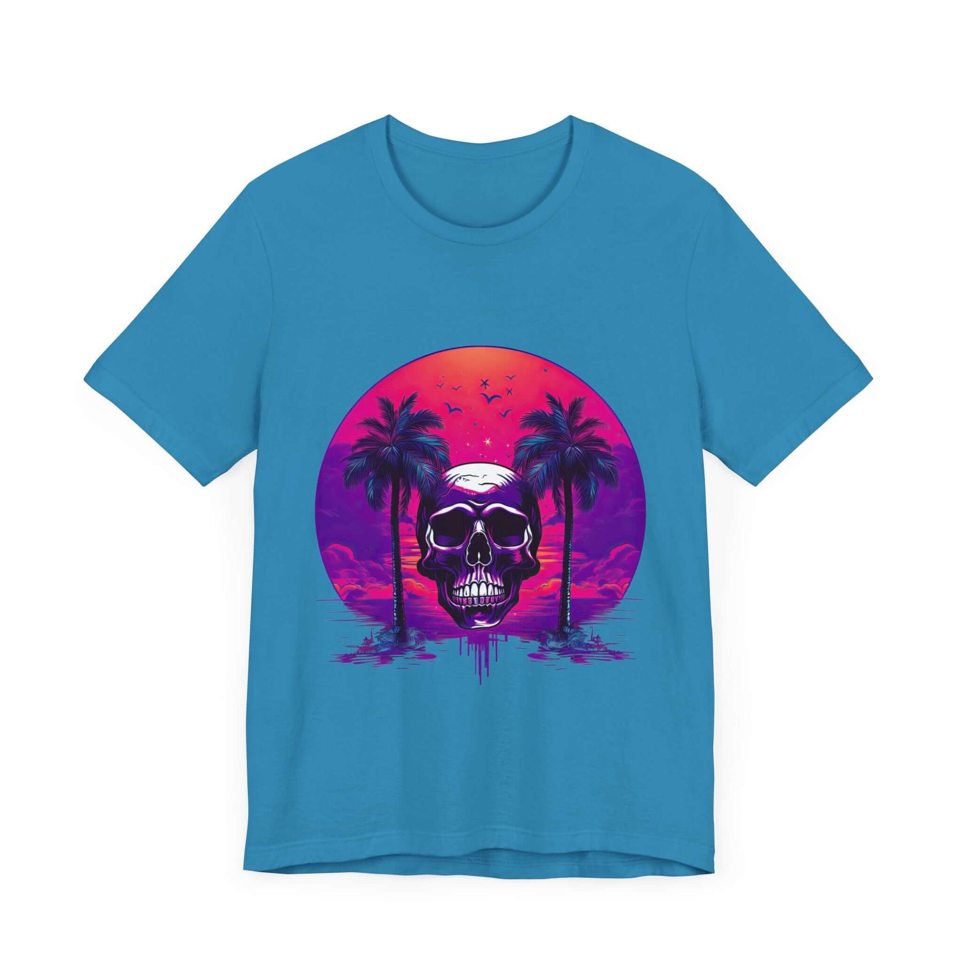 Empowering Skull Sunset T-Shirt Embracing Life and Mortality